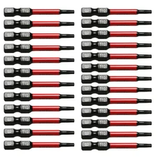 TMAX 25pc Torx T10, 2 Inch Long Screwdriver Insert Bit with 1/4 Inch Hex-Shank