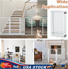 80cm Height 5 Panels Dog Playpen Dog Fence Puppy Pet Playpen with Doors White