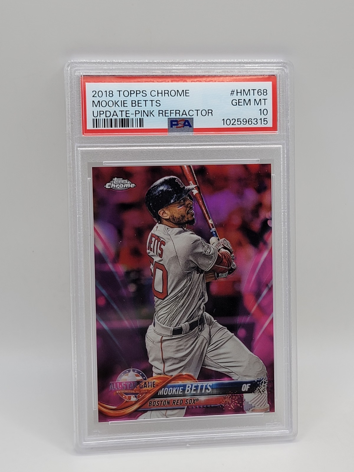 2018 Topps Chrome #HMT68 Mookie Betts Update Pink Refractor PSA 10