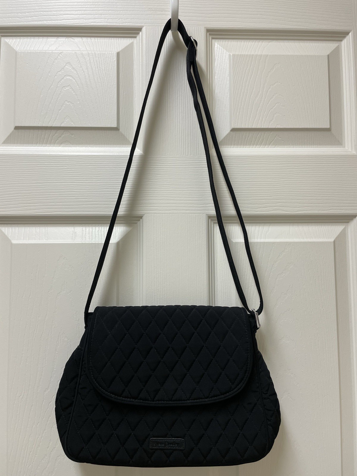 Vera Bradley Solid Black Fold Over Crossbody Shou… - image 1