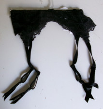 Cassandra Black lace garter belt  stockings Size M/L