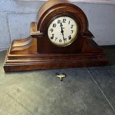 Ingraham Clock 1941 Tambour Case Bell & Gong Strike With Key