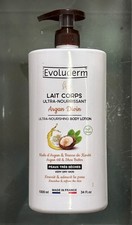 2-Pk Evoluderm  Argan Oil Shea Butter ULTRA NOURISHING BODY LOTION French Made