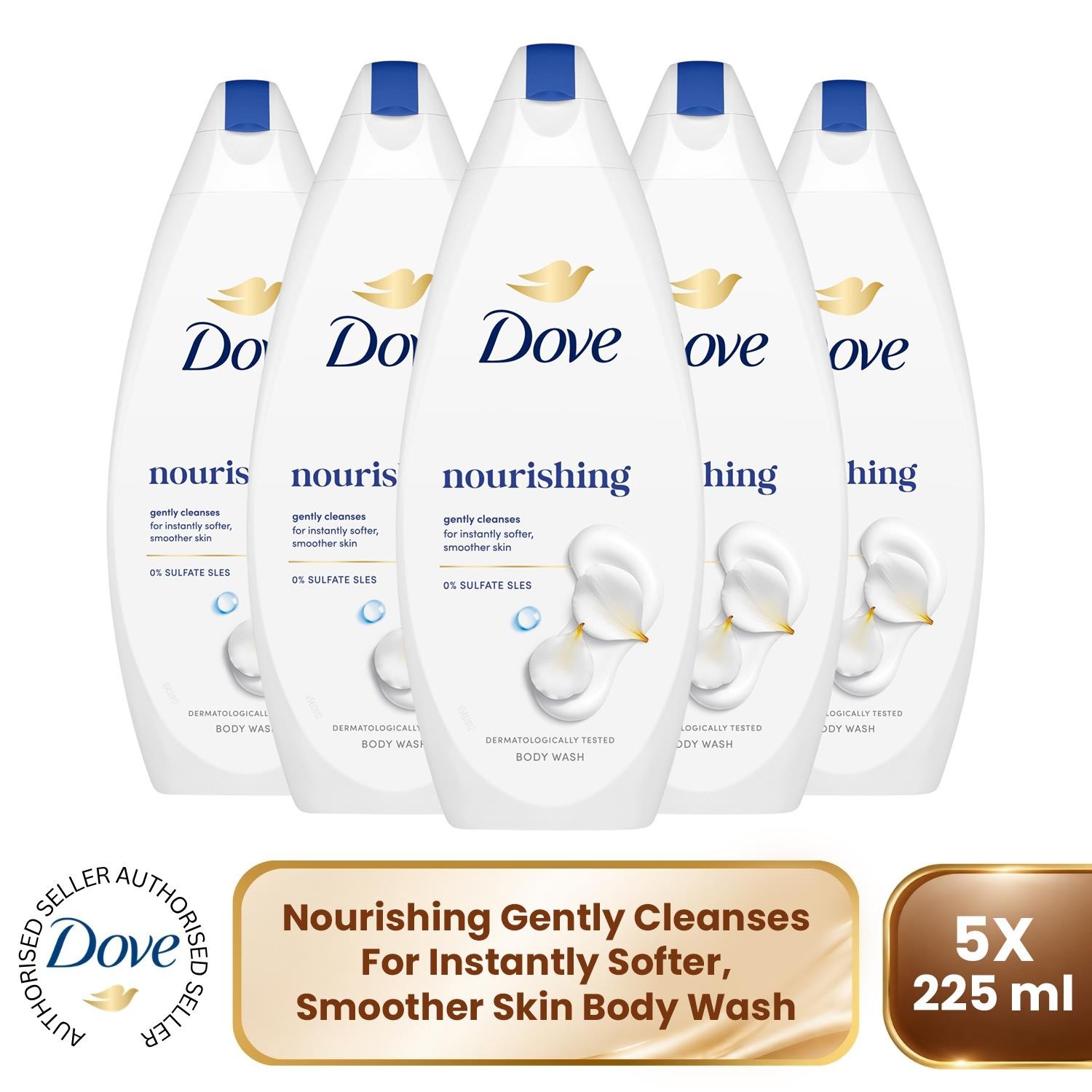 Dove Hydrate Body Wash - 225ml - 3 Pack - Sulfate Free - For Softer Smoother Skin - Image 5