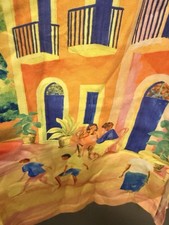 NWT Anthropologie FARM Rio T-Shirt Maxi Dress Back Front Villa Rio Scenery M