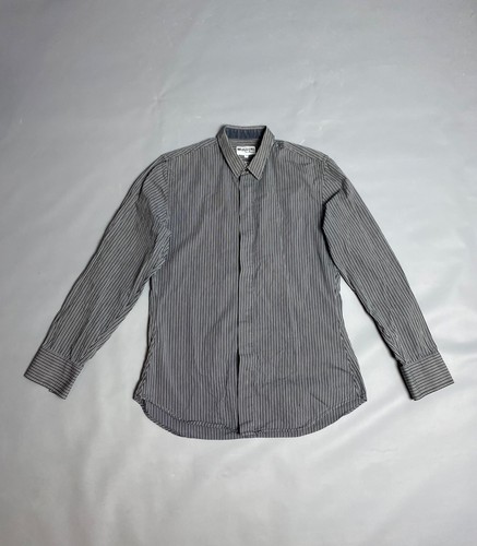 Mugler, Vintage Thierry Mugler Men Stripped Slim Fit Snap Button Shirt Sz 40 (M) Cotton
