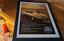 Poster auto Gran Torino anni 70 pronto da appendere wall art rivista stampa pubblicità 11x14