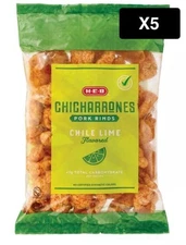 5 Bag - H-E-B Chicharrones Pork Rinds - Chile Lime Flavor 5 oz