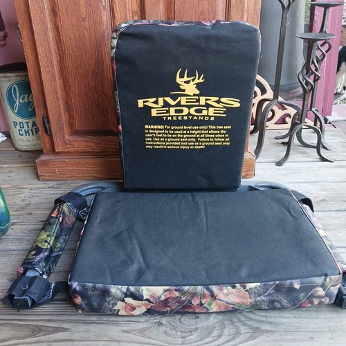 Rivers Edge RE761 Lounger Tree Seat Ground Seat Camo And Black NO TOP STRAP - Afbeelding 2 van 7
