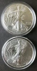 Two 2017 $1 American Silver Eagle Dollars in Capsules