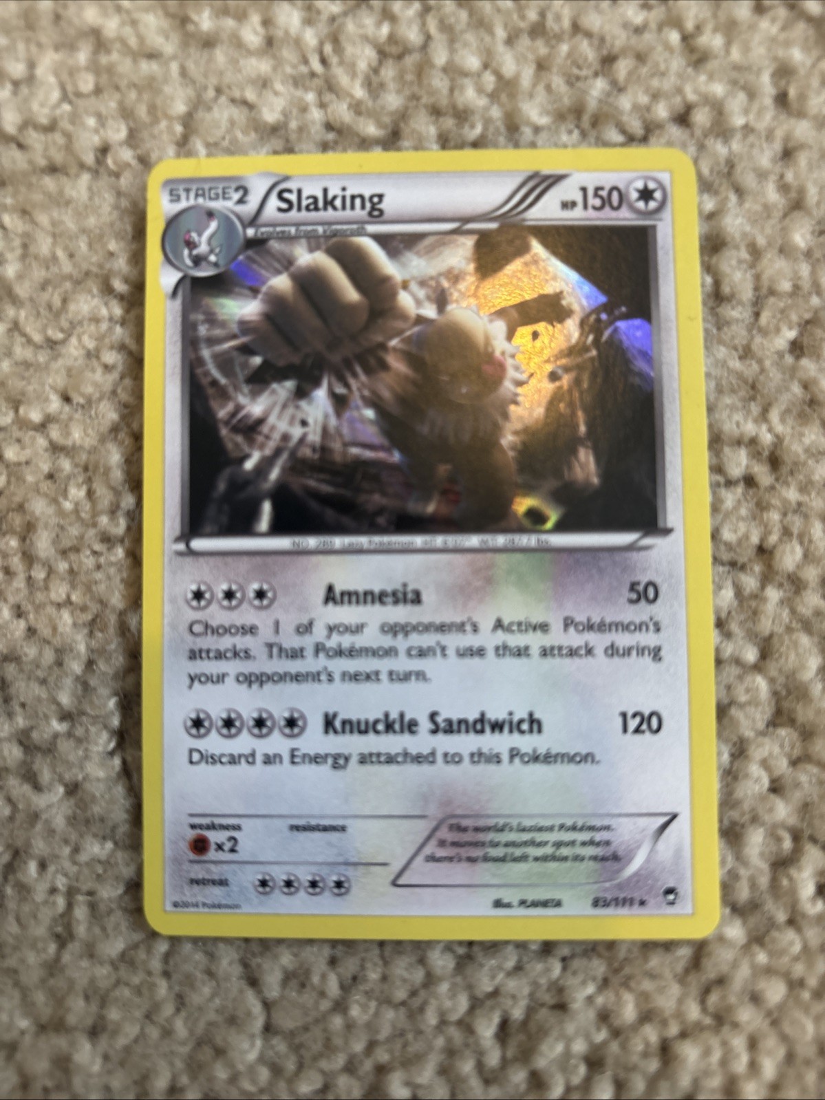 Pokemon Slaking Holo Rare Card 83/111 XY Furious Fists