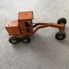 Tonka Vintage Pressed Steel Road Grader Orange Construction Vehicle Toy