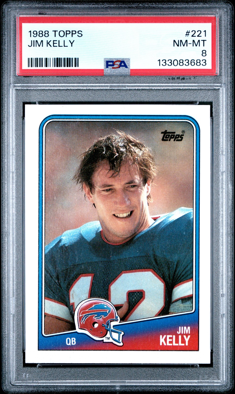 1988 TOPPS #221 JIM KELLY PSA 8