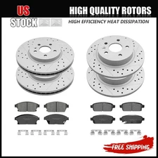 Front Rear Drilled Rotors & Ceramic Pads for 2013-2017 Chevy Trax Buick Encore