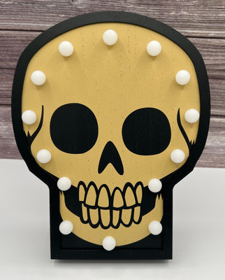 Target Hyde & Eek ~ Lit Light Up 10'' Wood Skull Sign ~ Halloween 2025 ~ NEW