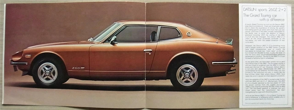 DATSUN SPORTS 260Z & 2+2 Car Sales Brochure 1974 #15M/4/74 - Image 3 of 4