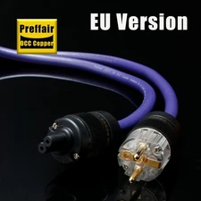 Preffair OCC US EUR Schuko HIFI Audio Power Cord Cable & Figure 8 IEC C7 Female