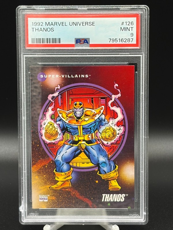 THANOS 1992 MARVEL UNIVERSE #126 SUPER VILLAINS PSA 9 MINT GRADED