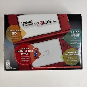 Nintendo New 3DS XL Red In Original Box W Charger Stylus US Model