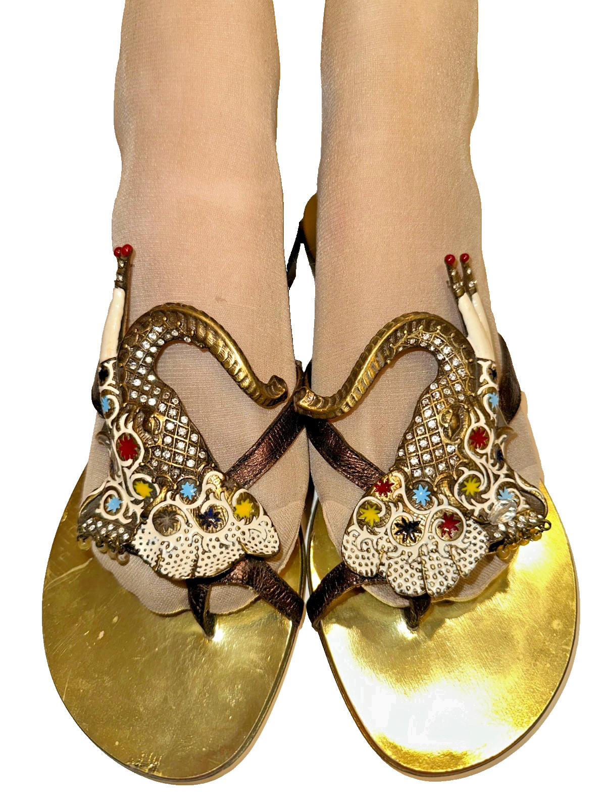 Giuseppe Zanotti Italian Luxury Elephant Sandal Heels SZ 38 Super Rare image 10