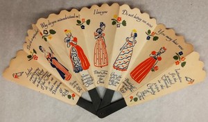 c1939 Hand Ad Fan for "Shulton Old Spice Talcum" with Language of the Fan