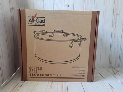 New All Clad Copper Core 8 qt Polished Stainless Steel Stockpot