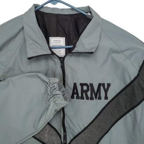 UNICOR IPFU Jacket Army Mens Medium Regular Grey Reflective Windbreaker Nylon - product listing photo