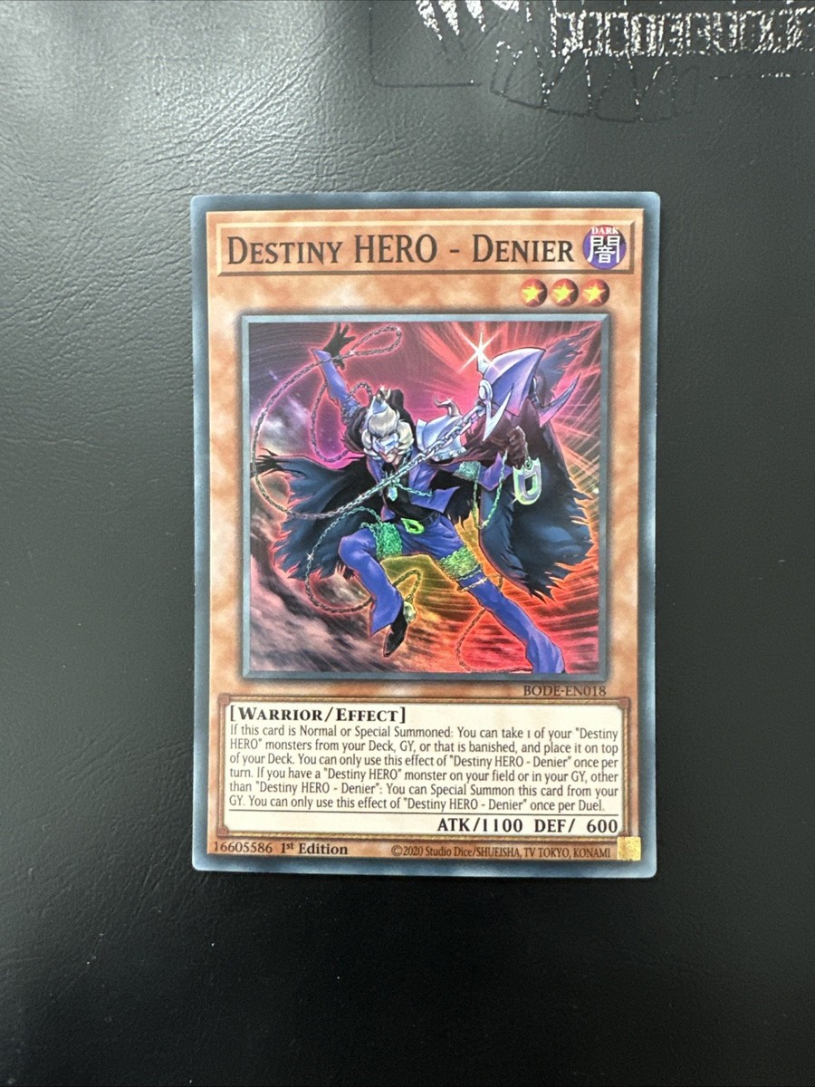 Carta Yu-Gi-Oh! Destiny Hero - Denier - BODE-EN018 - Super Rara 1ª Edición