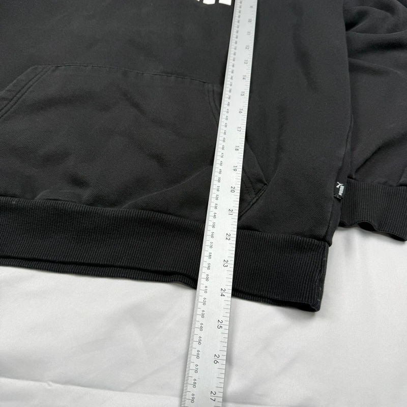 Puma Hoodie Men's Medium Black Sportswear Logo Pullover Sweatshirt |0284 image 4