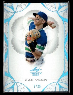 2024 Leaf Trinity #198 Zac Veen Platinum #/25 card