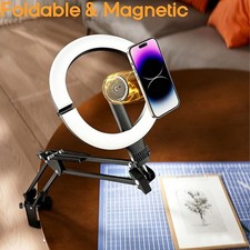 Ring Light Overhead Camera Phone Mount Desk Selfie Light Stand Tripod for iPhone