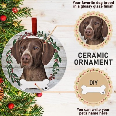 E&S Pets German Shorthaired Pointer Dog Ornament DIY Personalizable Christmas
