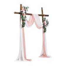 Delicate Pink Artificial Wedding Arch Flowers with 21ft Drape 2PCS