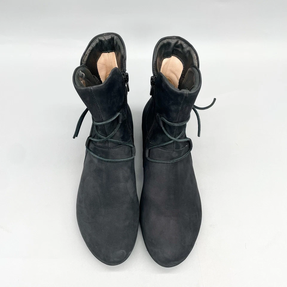 ¡Piensa! Mujer 37 6.5 Keshuel Bota Zapatos Negro Nubbuck Envolvente Botín 8312700 Foto 3 de 4