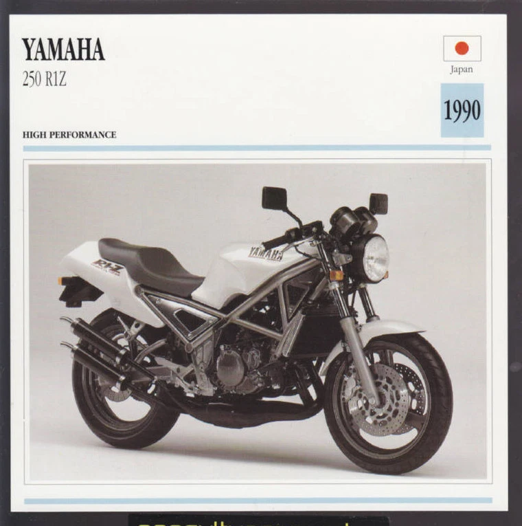 1990 Yamaha 250cc R1Z 249cc R1 Z Japan Bike Motorcycle Photo Spec Info Stat Card