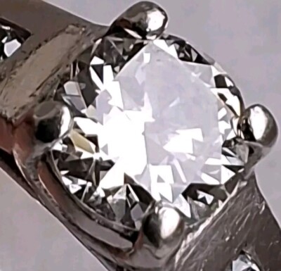 Palladium Diamant Solitär 0,50Ct Brautkleid Verlobungsring Größe L selten