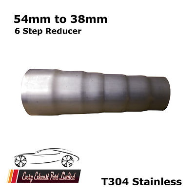 Universal 6 Stufen Auspuff Reduzierstück 54-38mm T304 Edelstahl Verbindungsrohr
