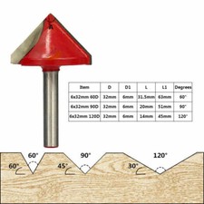 Wood Trimmer 3D Router Bit V Shape Engraving Bit For Wood 60/90/120 Degrees