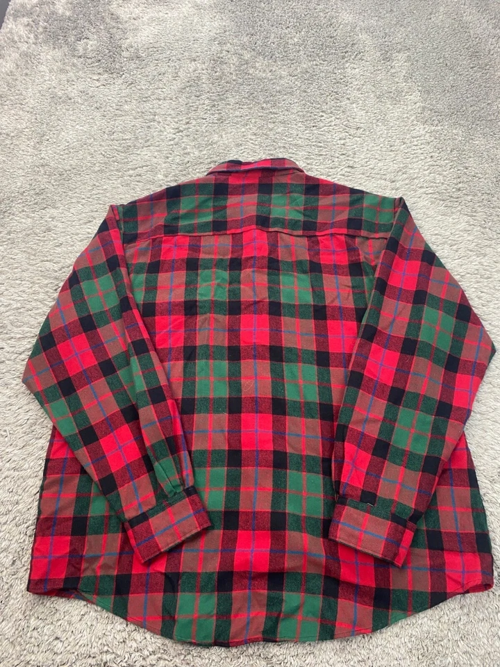 Vtg River Trader Jacket Mens XL Red Green Tartan Plaid Acrylic Flannel Shacket - Image 2 of 4