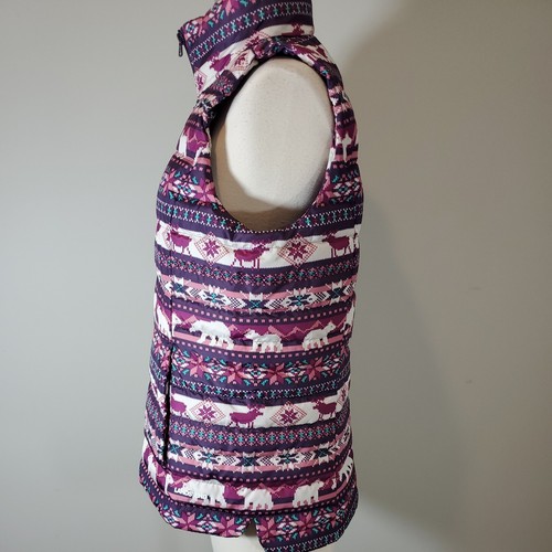 Lands’ End Sz S 6-8 Purple Down Filled Quilted Warm Zip Up Puffer Vest Winter - Picture 6 of 12
