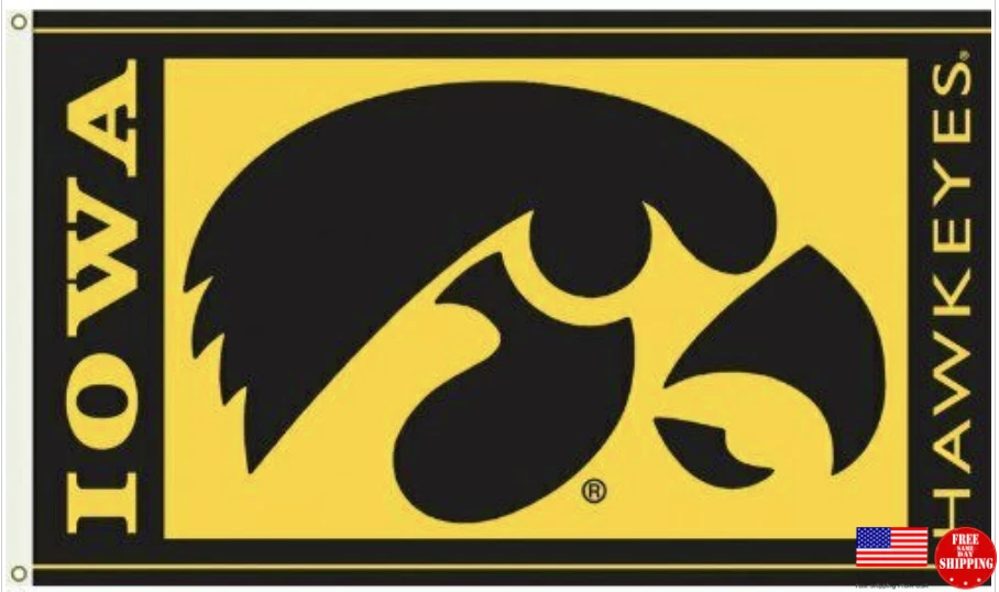 Bandera Iowa Hawkeyes 3X5 Banner Fútbol Americano Medias Stuffer Nuevo EE. UU. Foto 4 de 4
