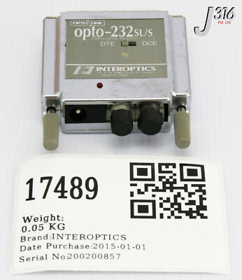 17489 INTEROPTICS FIBER OPTIC MODEM OPTO-232SL/S