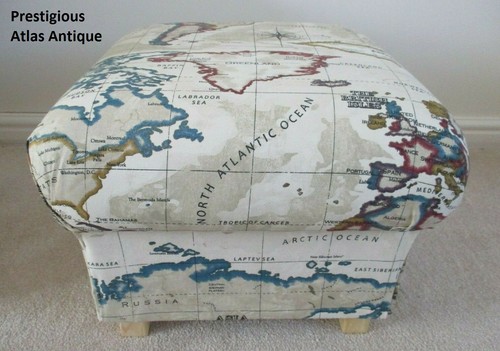 Prestigious Fabric Footstools Pouffes Foot Rest Retro Ochre Floral Dinosaurs New - Picture 51 of 56