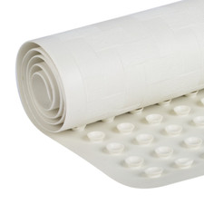 White Rubber Non-Slip Bath Mat, 18 In. X 36 In.