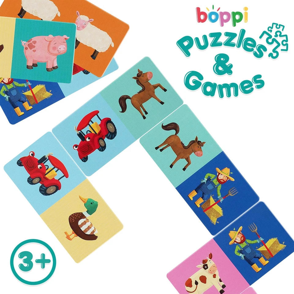 Farmyard Picture Dominoes Game Kids Children Educational Fun Family Game boppi - Image 4 of 4