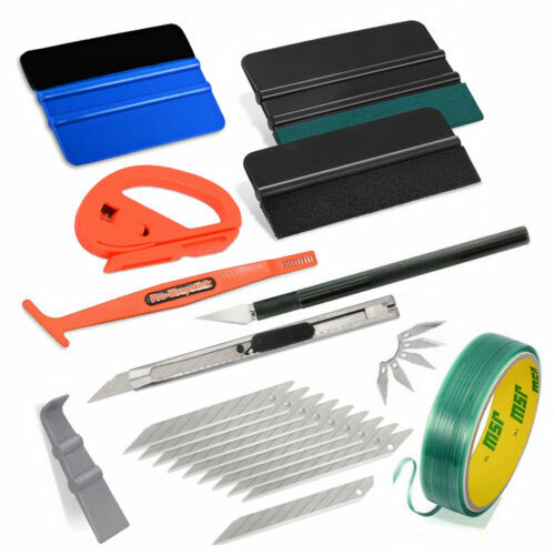 Vinyl Wrap Kit Car Wrapping Squeegee Felt Scraper Razor Vinyl Wrap Tool Set AUS - Picture 15 of 23