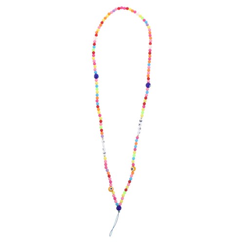 Rainbow Glass Mobile Phone Rope Women's Miss Bead Chain Colorful Strap Holder - 第 1/12 張圖片