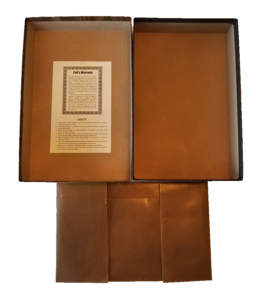 Colt Box for Handgun / Revolver - 9" Overall Length - Dark Woodgrain Gold Label - Image 4 of 4