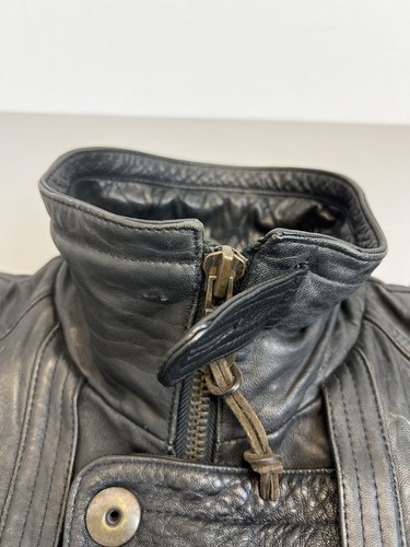 Colebrook Authentic Classics Black Leather Jacket Mens M Full Zip Snaps Pockets - Picture 12 of 17