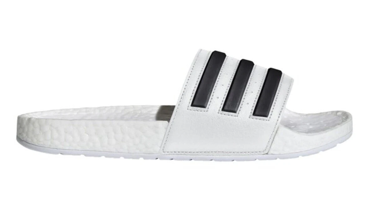 Nuovi sandali Adidas da uomo Adilette Boost bianchi slides taglia 8 SPEDIZIONE GRATUITA!